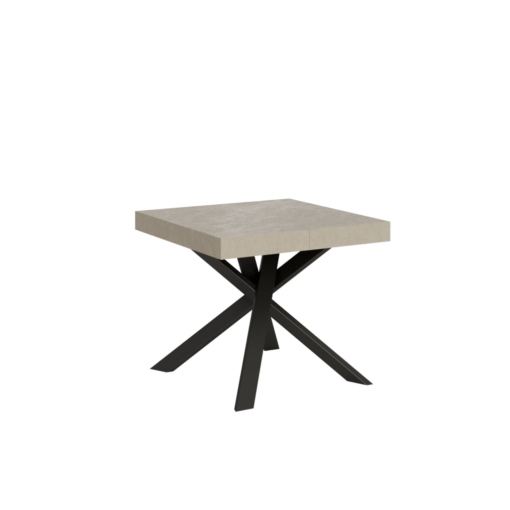 Tavolo allungabile 90x90/194 cm Clerko cashmere gambe antracite