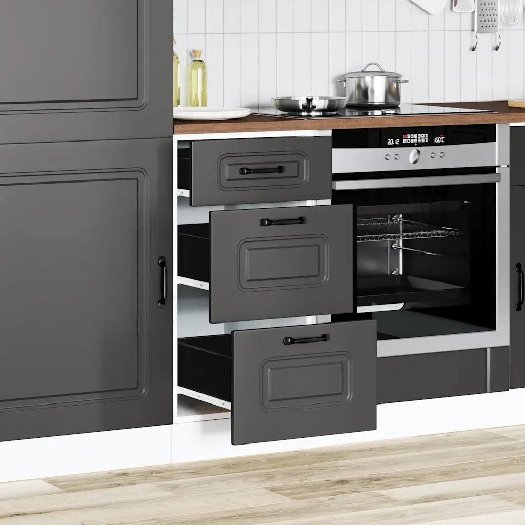 Mobiletto da cucina "Kalmar" Nero in legno ingegnerizzato 854241
