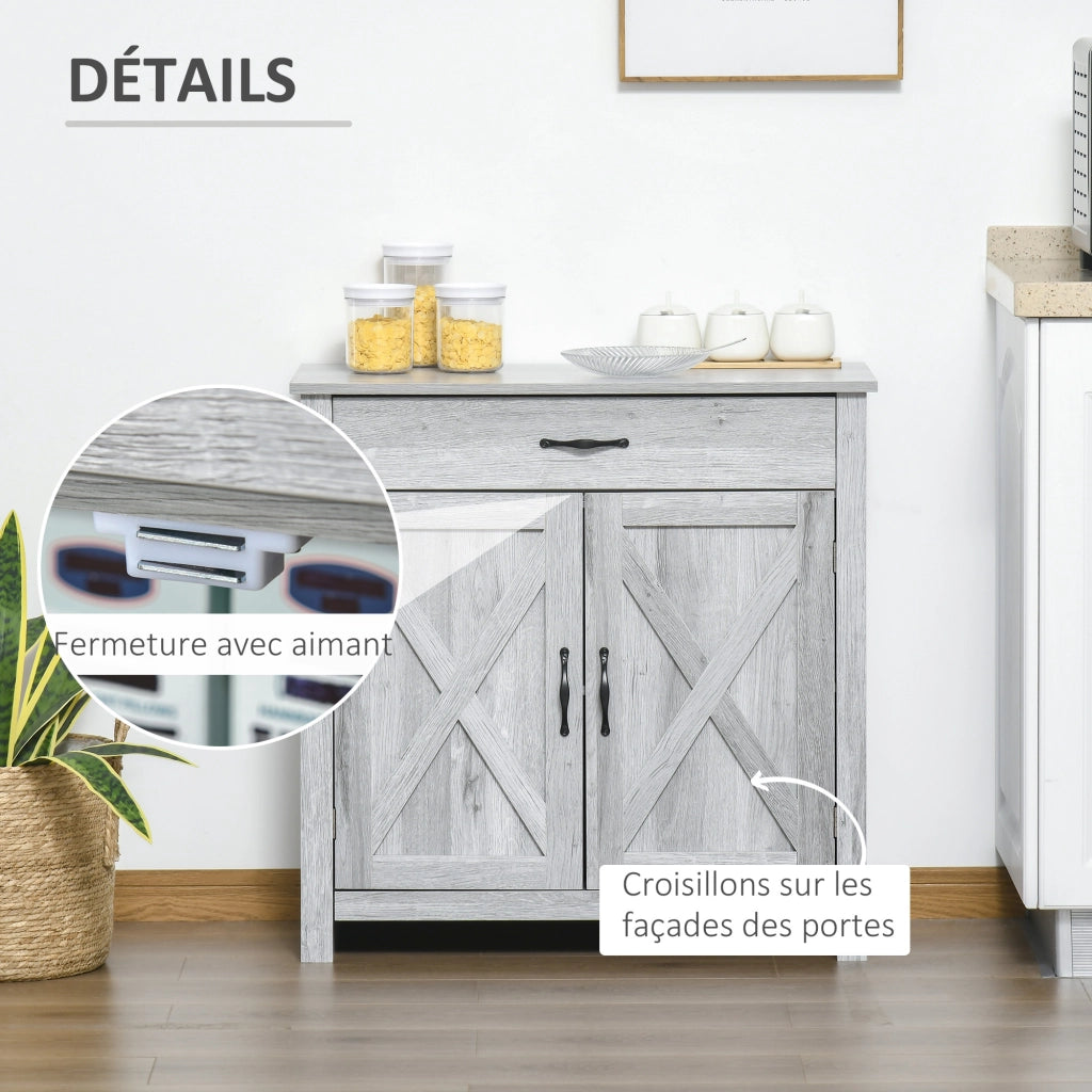 Buffet ¨C Minimal ¨C Grigio chiaro, Legno, 80x39.7x80 cm