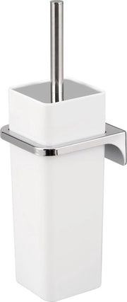 Wc accessorio con supporto alla parete e spazzola per il water, quadrato, bianco