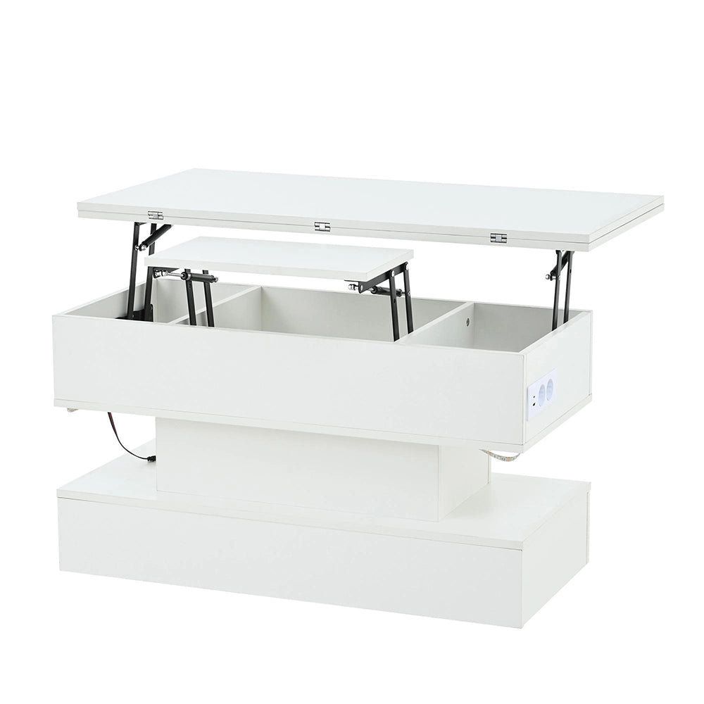 Tavolino con prese - Xylo - 100x50cm USB/USB-C regolabile