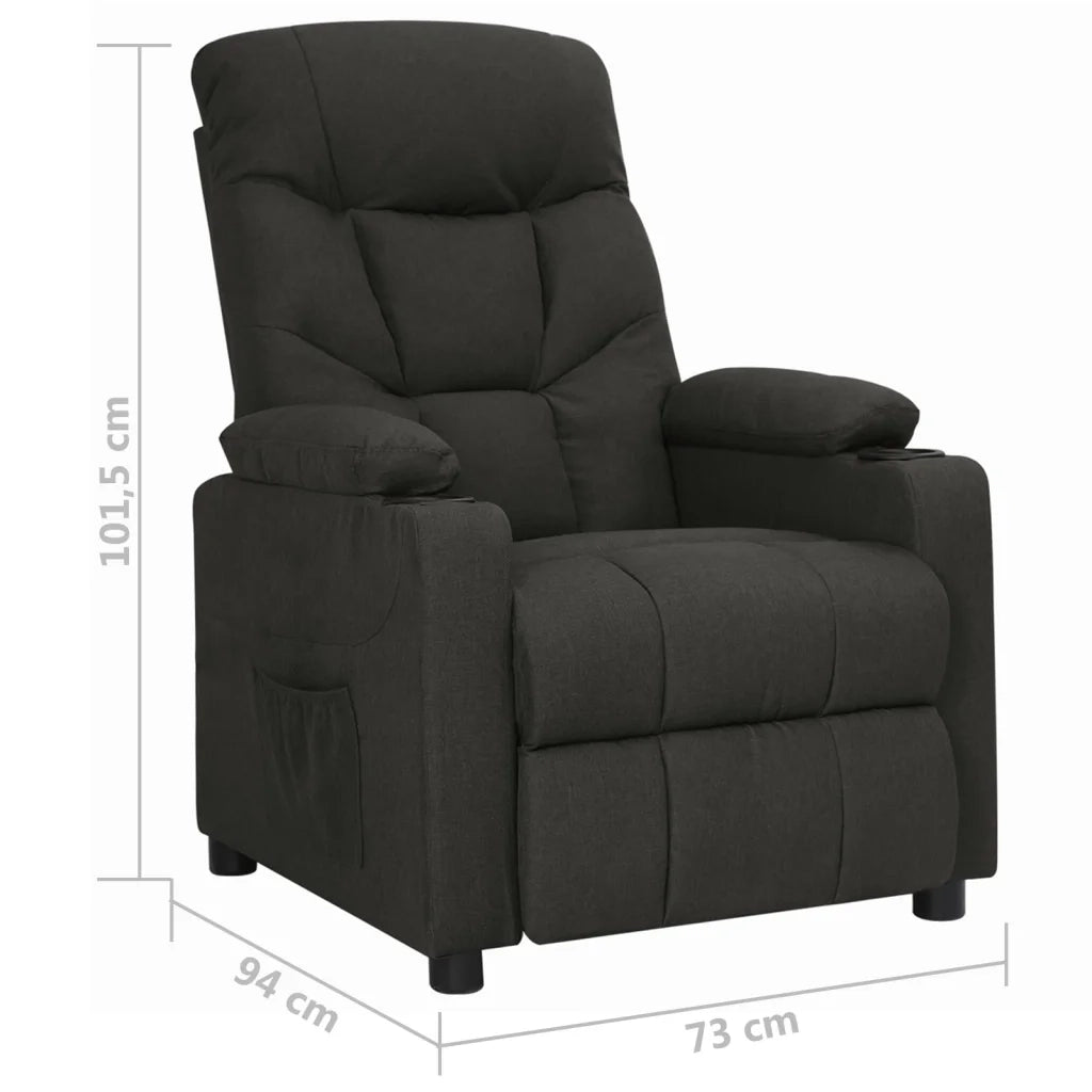 Poltrona Reclinabile in Tessuto Nero 339084