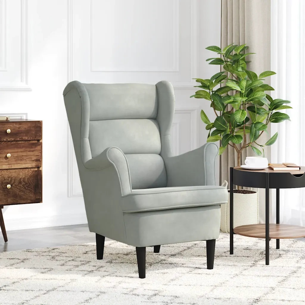Poltrona | Sedia Relax Grigio Chiaro Velluto