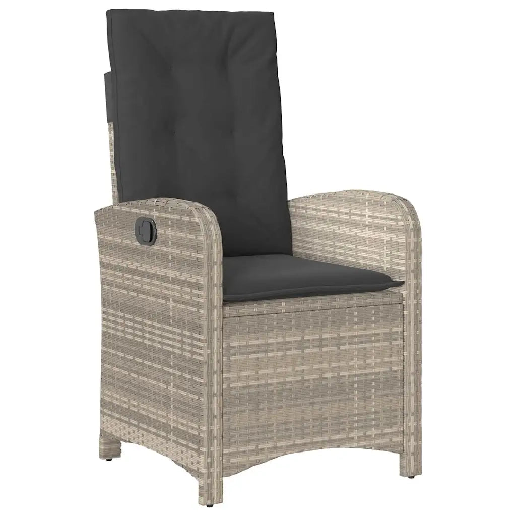 Set da Pranzo per Giardino 9 pcs Grigio chiaro polyrattan 3380301