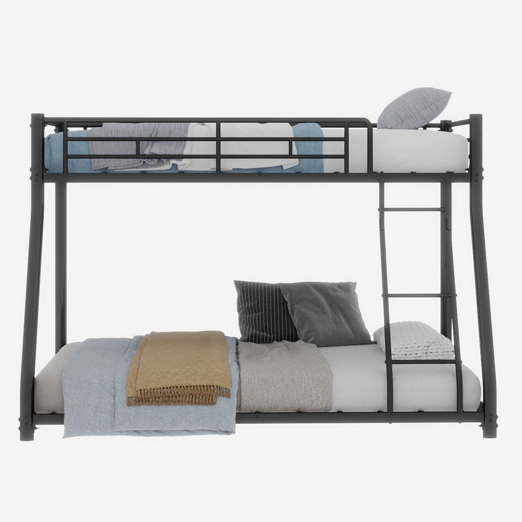 Letto a castello twin over full in ferro nero 105x200 cm