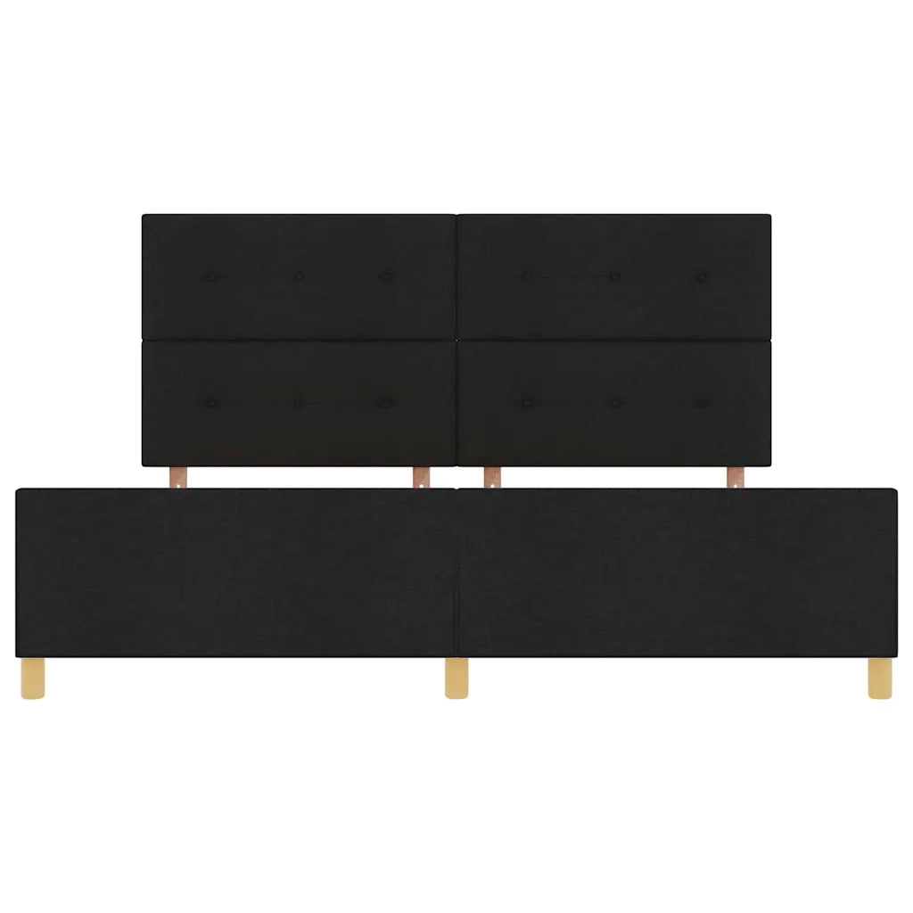 Struttura del letto con testiera Nero 200 x 200 cm Tessuto