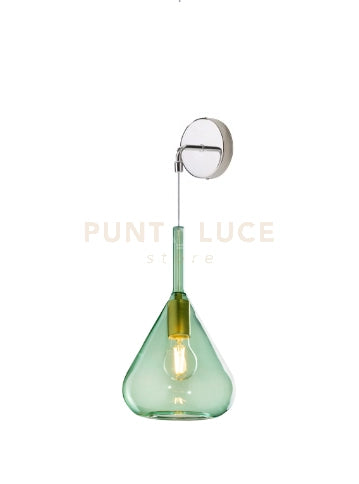 APPLIQUE CROMO 1 LUCE VETRO VERDE 1177CR-A-VE