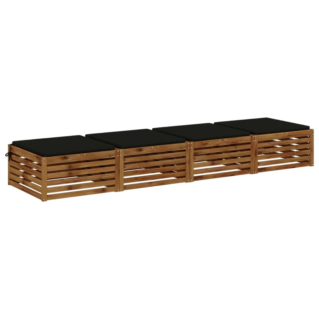 Cuscini per Sedia in 4 Pezzi SOEST 4 pz 100% Poliestere Nero 944774