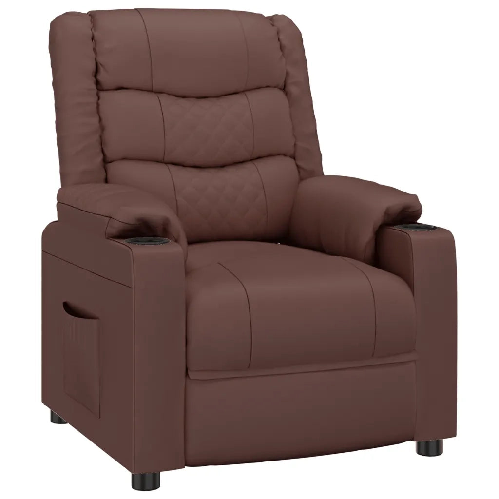 Poltrona Reclinabile Marrone in Similpelle 348044