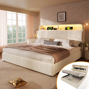 letto imbottito velluto beige 140x190 cm