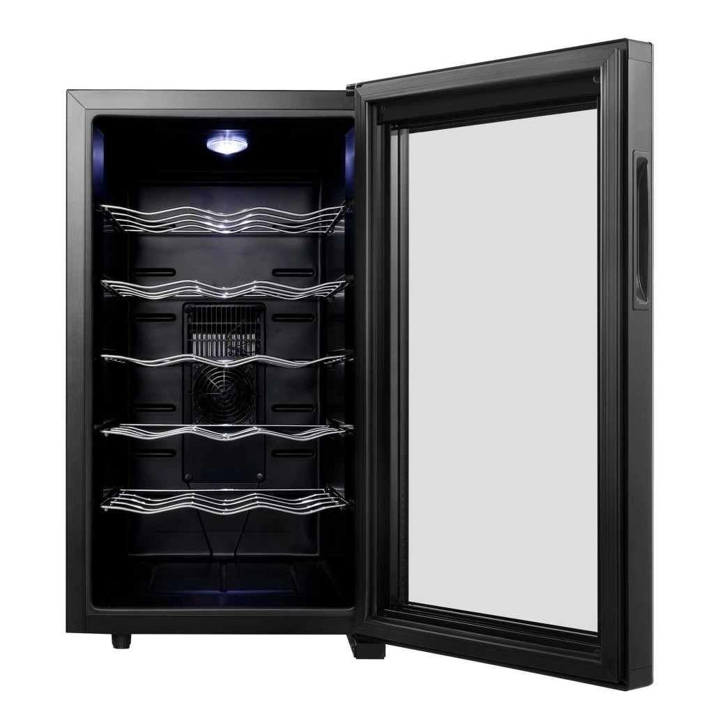 Cantinetta vino 18 bottiglie 48L, temperatura 12-18°C con display touch e porta vetro silenziosa <27dB - Sogo