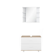 Vicco Set mobili bagno Bianco/Sonoma 2 parti, mobile base 80 cm