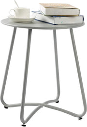 Tavolo da Giardino a Cuscino - Ideale per l'Esterno - Grigio - Metallo