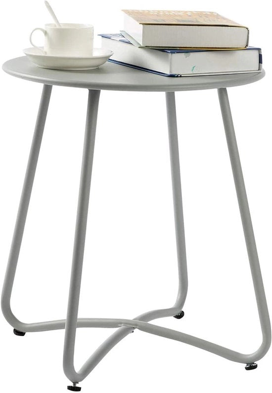 Tavolo da Giardino a Cuscino - Ideale per l'Esterno - Grigio - Metallo