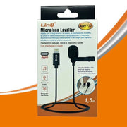 Trade Shop - Microfono Lavalier Con Clip Colletto Bavero Plug Lightning Iphone 1.5mt Am7777 -