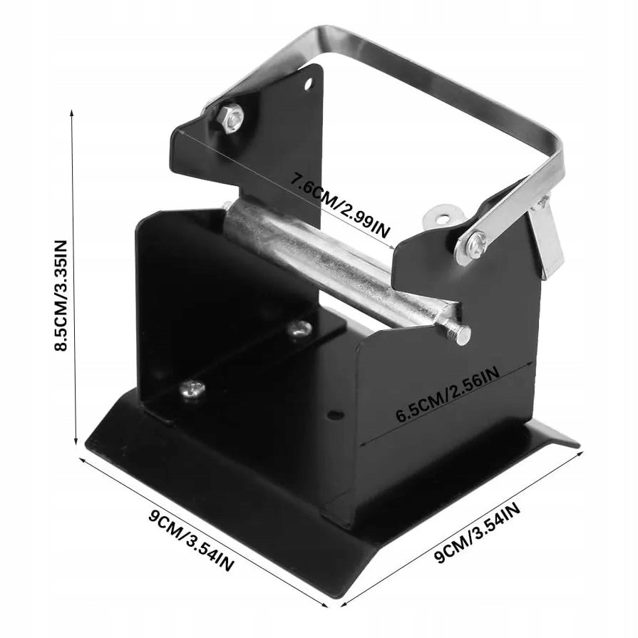 Supporto Dispenser per Stagno 115 mm – Ergonomico e Durevole | Acciaio e Plastica, Capacità 2 Bobine