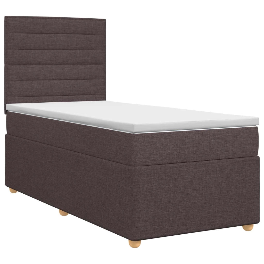 Letto box spring con materasso Marrone Scuro 100 x 200 cm 3453812