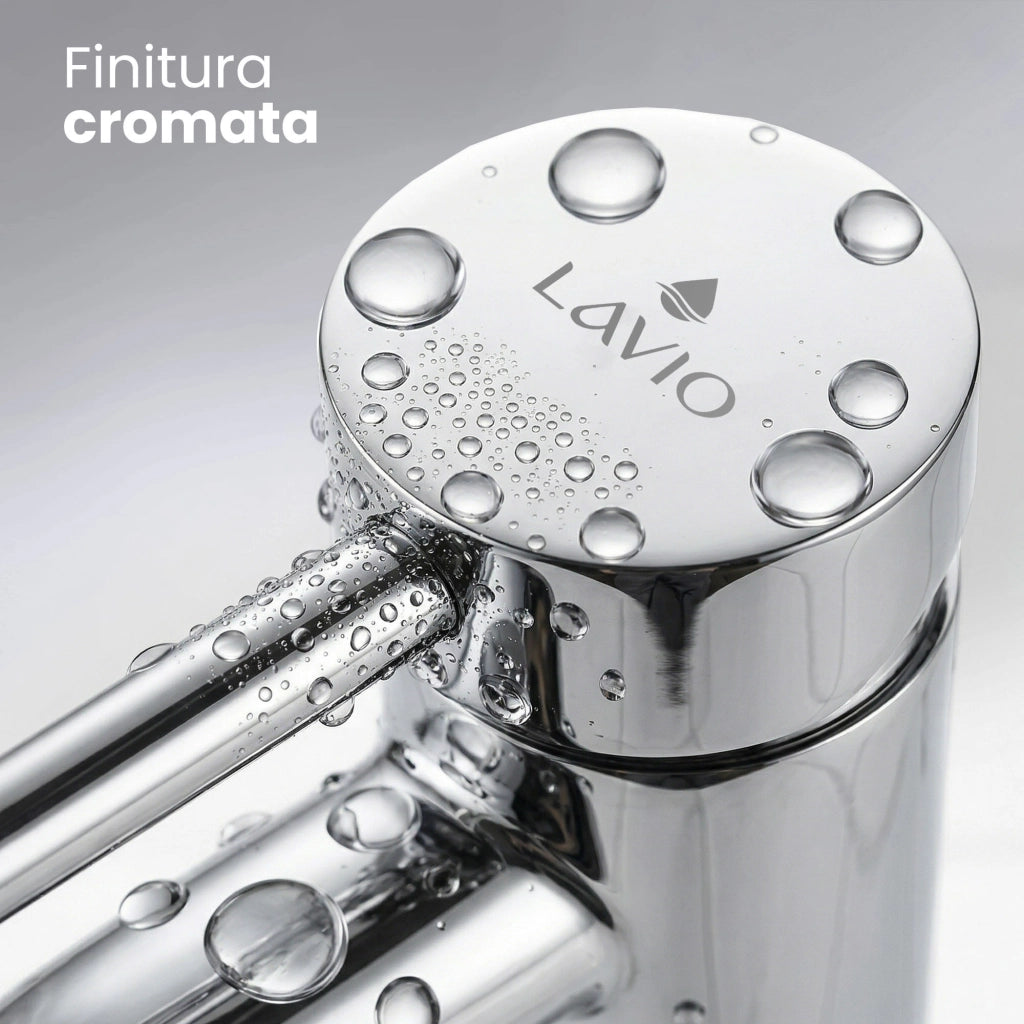 Rubinetto lavabo alto da appoggio miscelatore bagno cromato VERTI