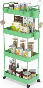 Carrello Cucina con 4 Livelli - Multifunzionale e Pratico - Verde