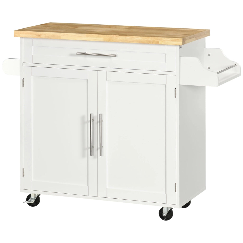 Carrello da cucina con ripiani ¨C Minimal ¨C Bianco 109x40x89