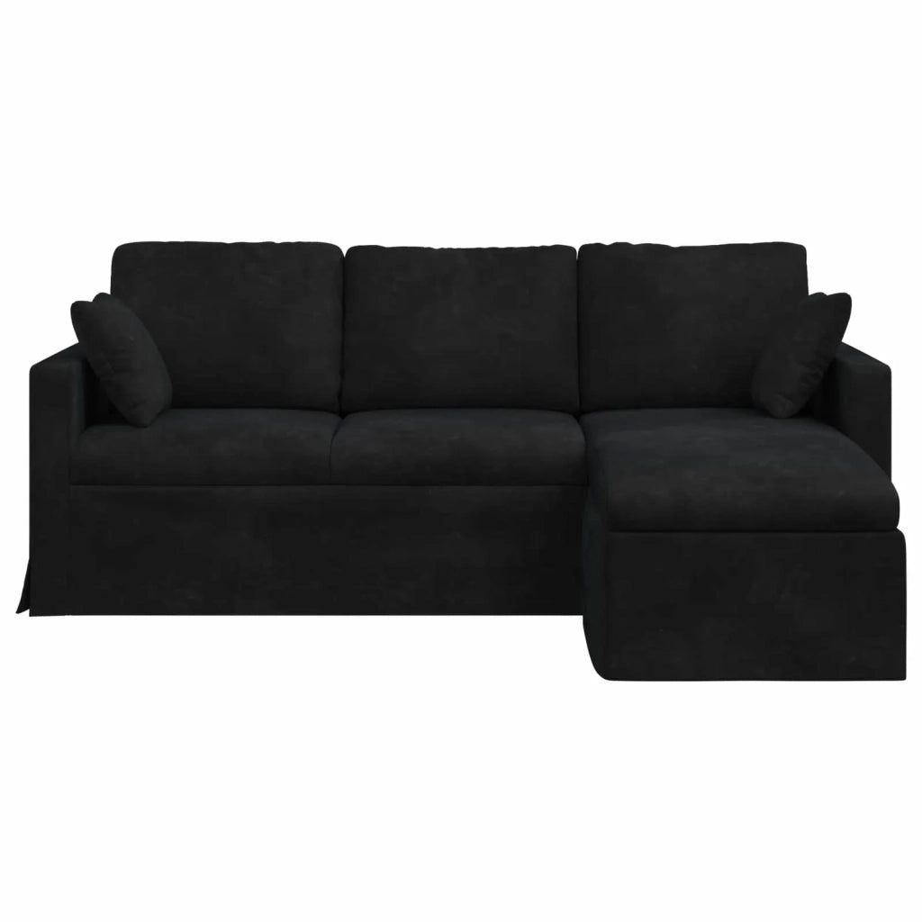 Divano Nero 198 x 134 x 80 cm Velluto 42024464