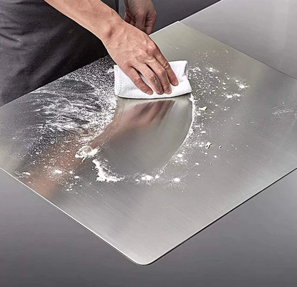 ZOIMANIA - Tagliere Spianatoia - Inox - Cucina - Profondità 50 Dimensione Tagliere: L 80 x P 50 x 3
