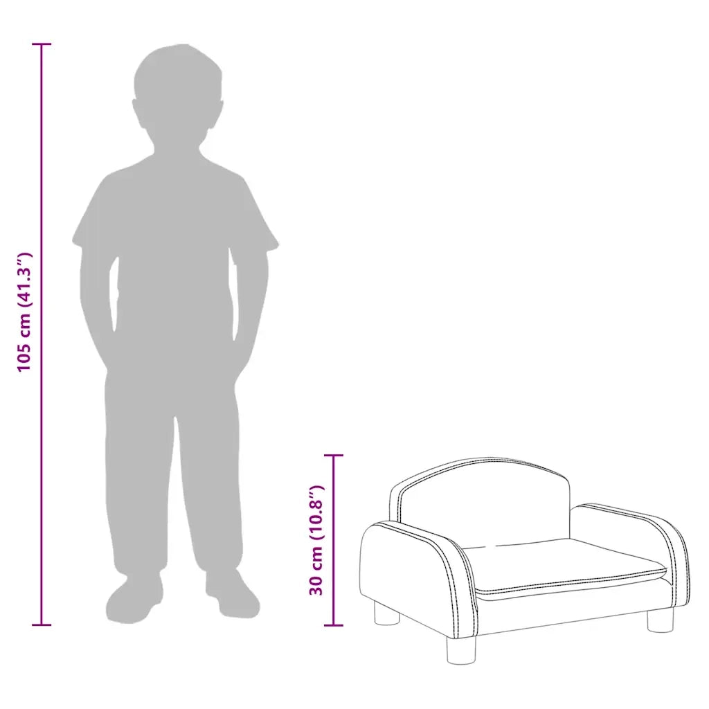 Divano per Bambini-Sofa-Divanetto Crema 50x40x30 cm in Tessuto