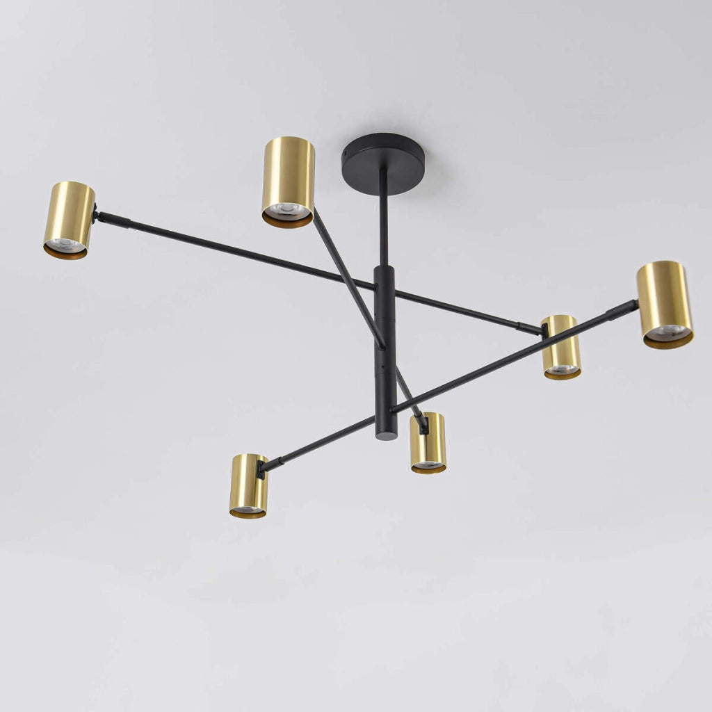 Lampada a sospensione Snow 6xGU10 oro/nero Light Prestige