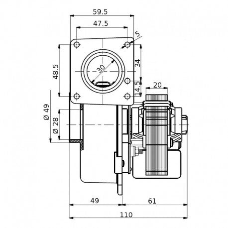 VENTILATORE CENTRIGUFO CF80-20 203102 FERGAS