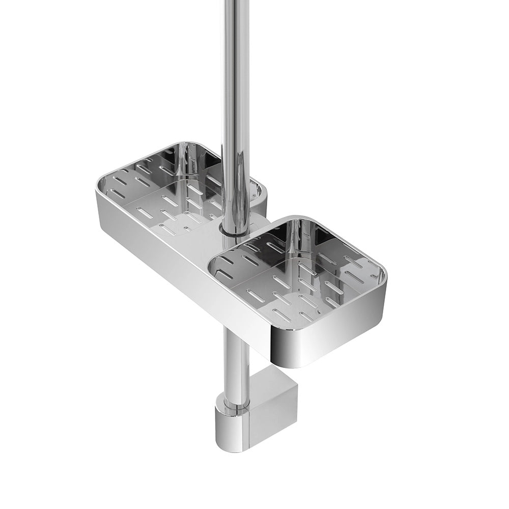 Mensola per asta saliscendi con D. 18, 22, 25 cm in ABS cromo Hidra