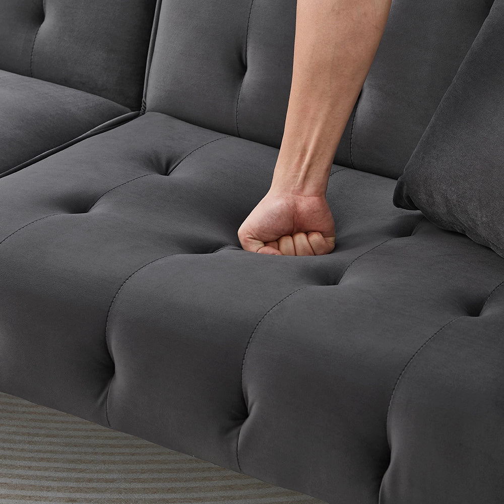Divano letto 2 posti - Xylo - Regolabile in velluto 180x190 cm