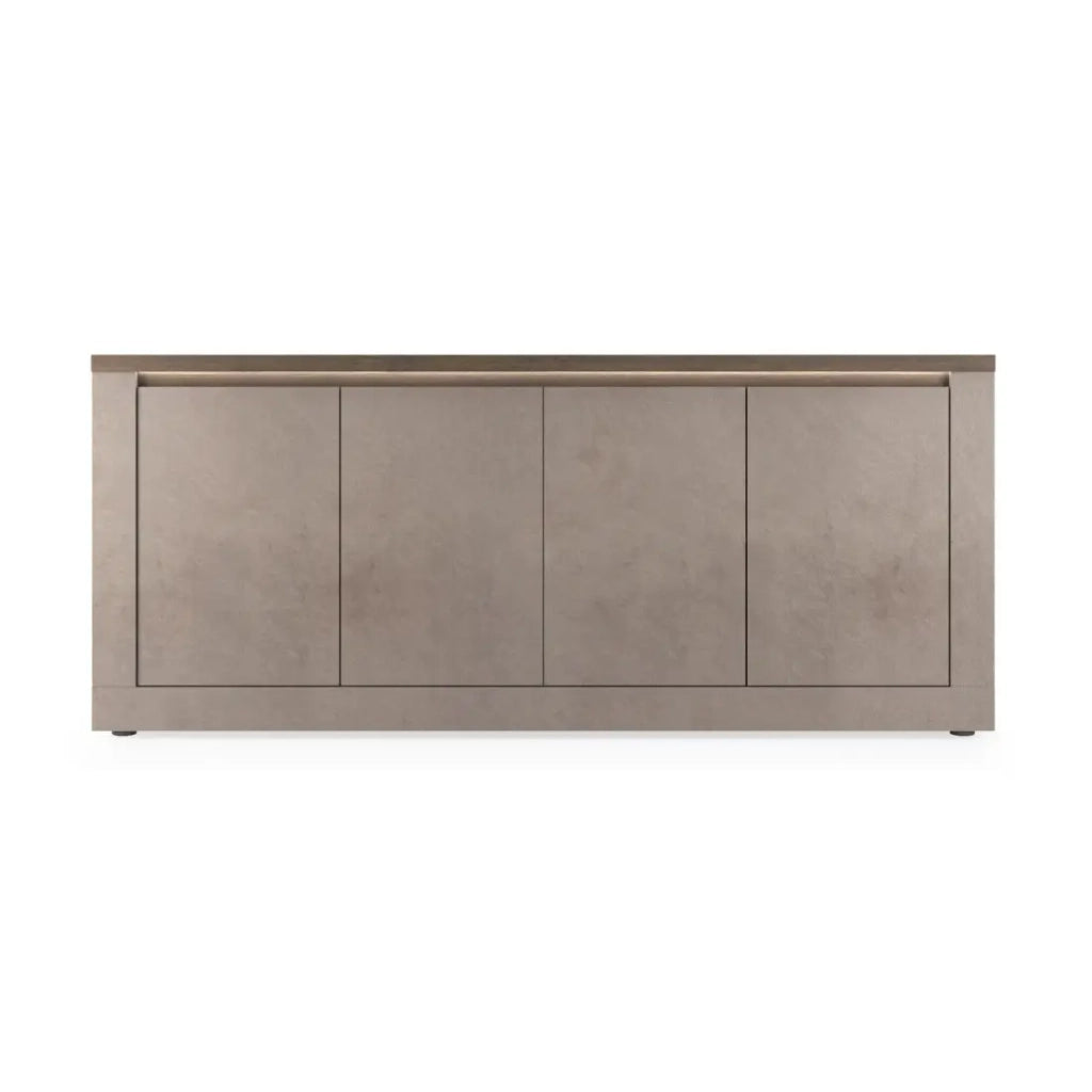 Buffet SASHA – 4 porte con LED – Bronzo e piano in legno Mercurio