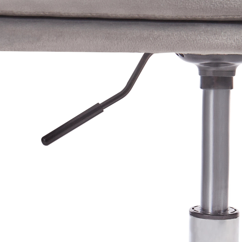 Sedia da ufficio in velluto di colore grigio con base girevole altezza regolabile elegante moderna