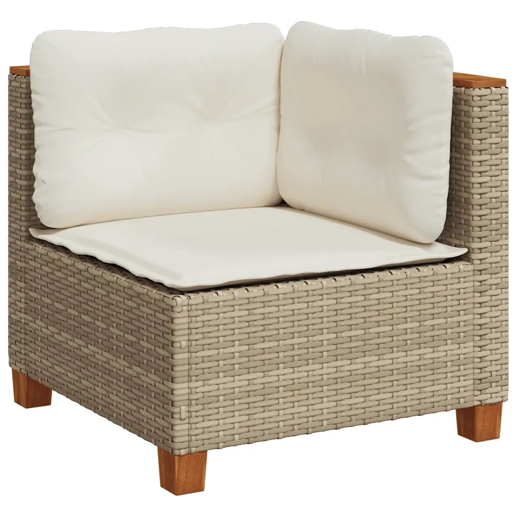 Set Divano da Giardino 5 pz con Cuscini Beige in Polyrattan 3261727