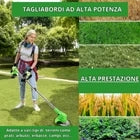 Decespugliatore Elettrico Doppia Batteria 48v Tagliaerba Giardino 12000 G/min