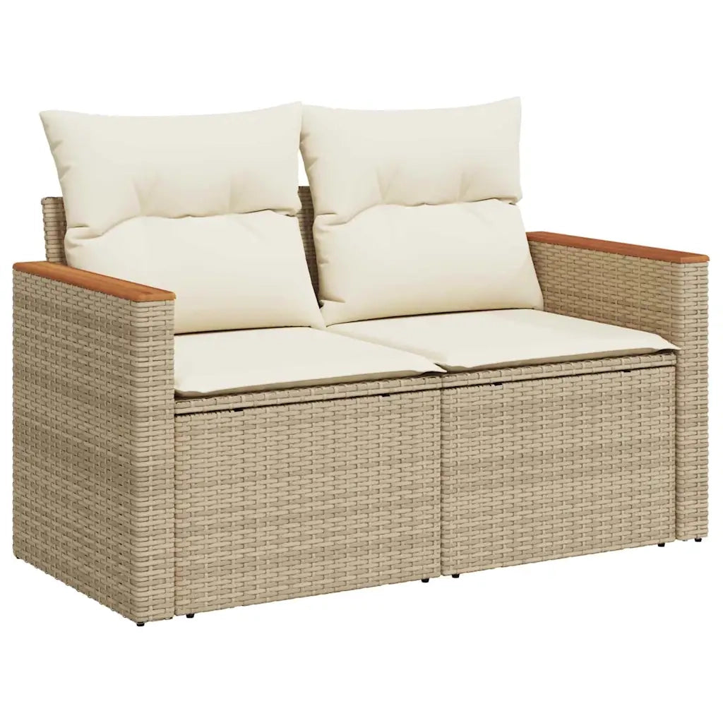 Set Divano da Giardino 8 pcs Beige polyrattan