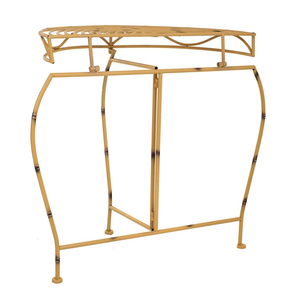Mobile da ingresso in ferro battuto giallo 75x37x75h