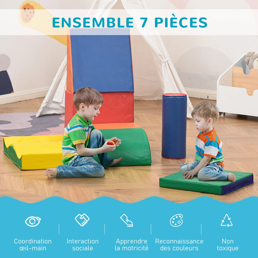 Set parcours motricita' bebe' ¨C zephmum ¨C 7 pezzi, multicolore
