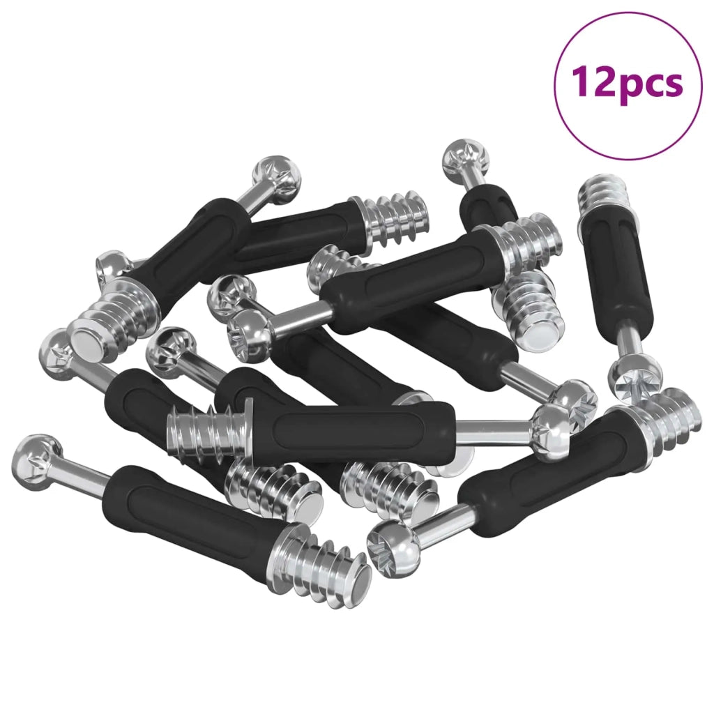 Vite per Blocco a Camma 12 pcs Argento e Nero M6 x 40 mm 864362