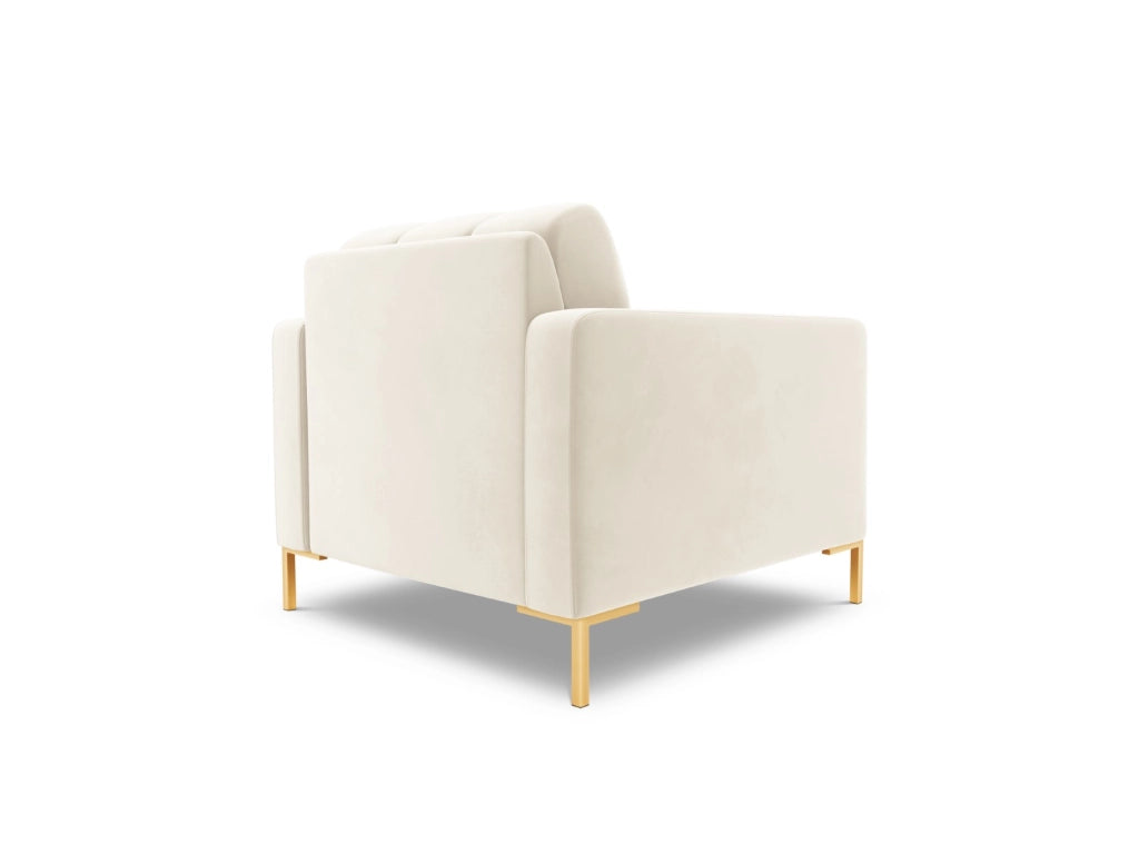 Cosmopolitan Design - Poltrona "Bali" in velluto beige chiaro 