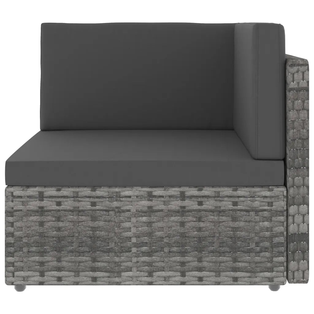 Divano Modulare a 2 Posti in Polyrattan Grigio 49524