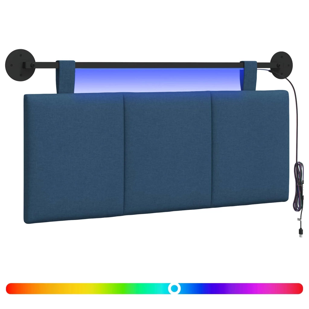Testiera sospesa Con luce LED Blu Tessuto 3424771