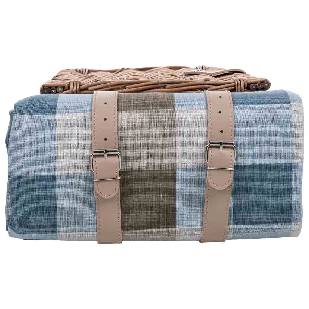 Cestino da picnic 2 servizi marrone 38x26x18cm