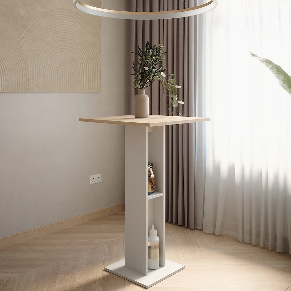 Vicco Tavolo da bar Bianco/Sonoma 65 x 65 cm