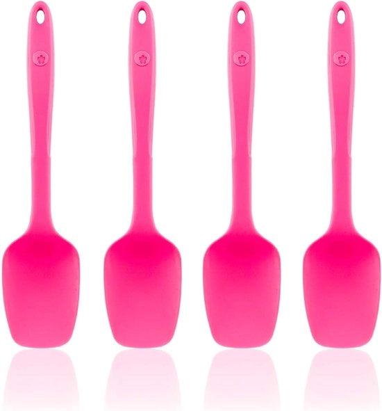 Set di Cucchiai da Cucina Versatili da 4 in Rosa per Cucinare e Servire
