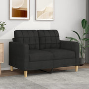 Divano a 2 Posti-Sofa 2 Posti Nero 120 cm in Tessuto 560442