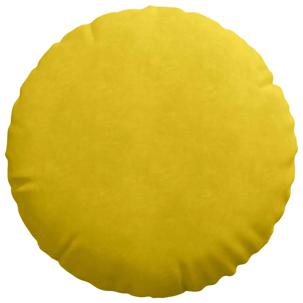 Cuscini per Seduta 2 pcs Giallo Ø50 x 19 cm Velluto 42014181