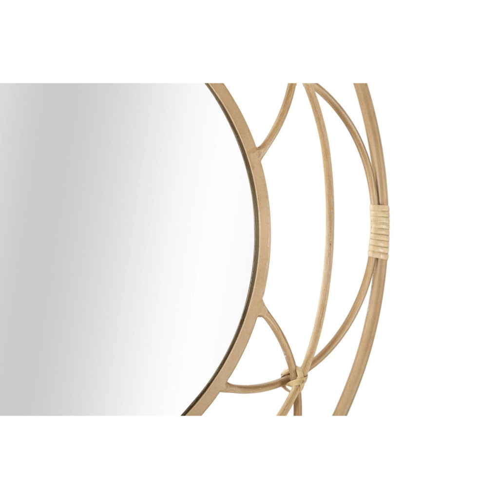 Specchio da parete Valencia con cornice in rattan naturale