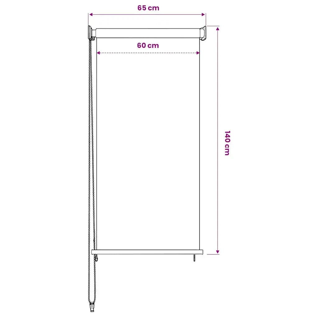 Tenda a Rullo per Esterni 65(L)x140(A) cm Beige 312575