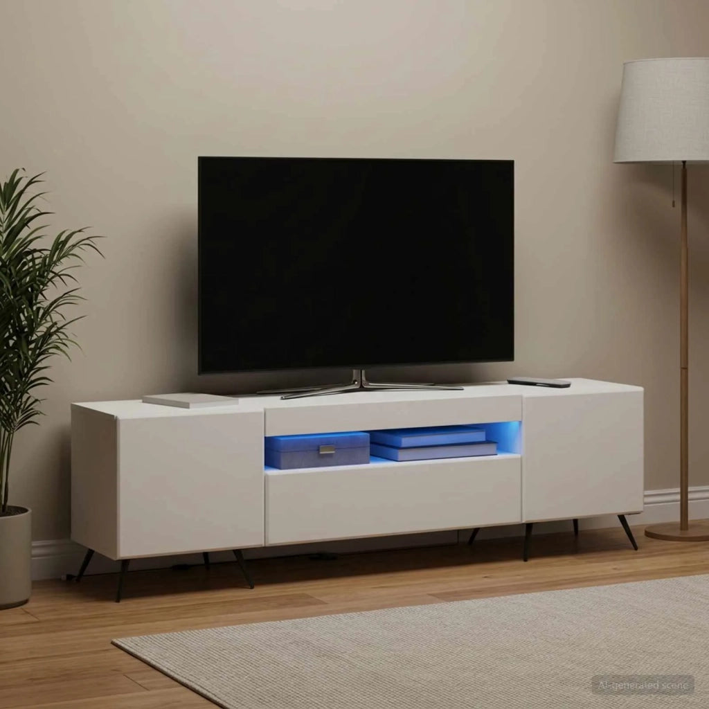 Mobile TV LED Bianco Legno ingegnerizzato 897565